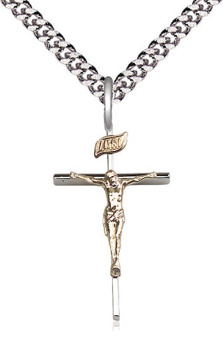 Two-Tone GF/SS Crucifix Medal | Medium