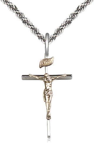 Two-Tone GF/SS Crucifix Medal | Medium