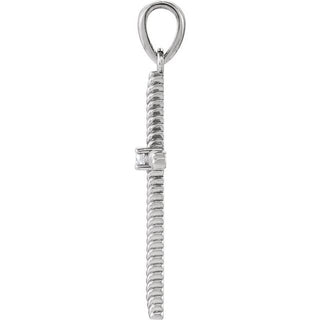 Platinum .03 CT Natural Diamond Cross Pendant