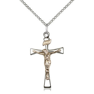 Two-Tone GF/SS Maltese Crucifix Medal Religious Jewelry