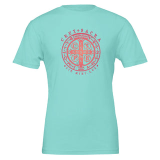St. Benedict Medal Distressed Red T-Shirt - view 2