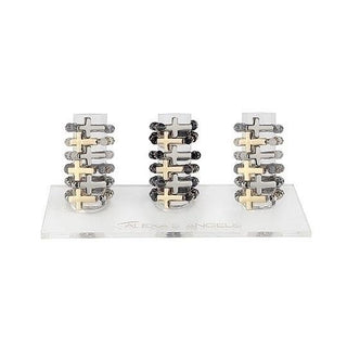 40-Piece Set Crystal Cross Rings With Display - Stretch
