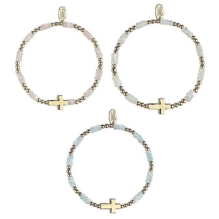 24-Piece Set Child Side Cross Bracelet With Display - 6-Inch Stretch
