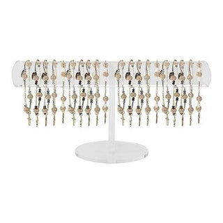 25-Piece Set Crystal Cross Bracelet With Display - 7-Inch Stretch