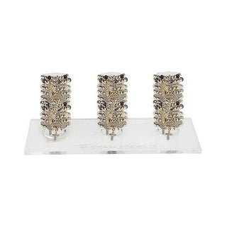 35-Piece Set Crystal Cross Rings With Display - Stretch