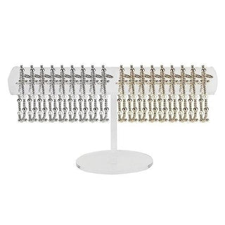 24-Piece Set Pearl Cross Bracelets With Display - 7-Inch Stretch