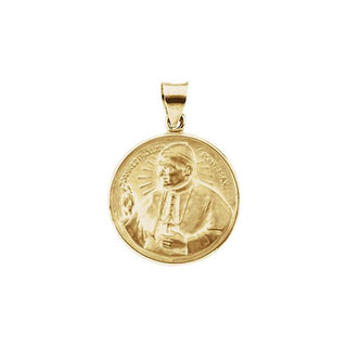14K Yellow Hollow Pope John Paul II Medal