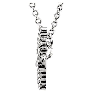 14K White Sideways Rope Cross 16 1/2" Necklace