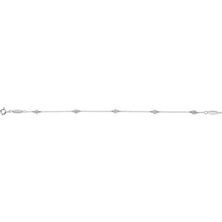 14K White 1/3 CTW Natural Diamond Bezel-Set Station 7" Bracelet