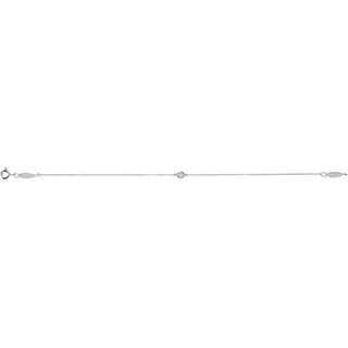 14K White .08 CT Natural Diamond 7" Bracelet