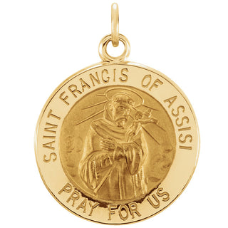 14K Yellow Gold St. Francis Of Assisi Pendant