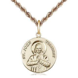 14kt Gold Filled Saint John Vianney Medal Religious Jewelry