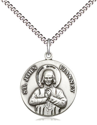 Sterling Silver Saint John Vianney Medal Religious Jewelry