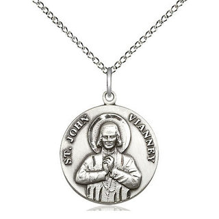 Sterling Silver Saint John Vianney Medal Religious Jewelry