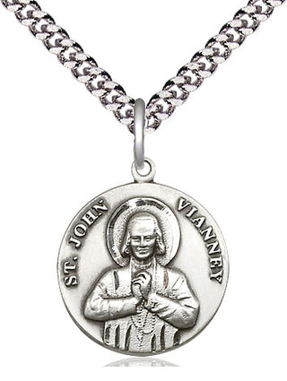 Sterling Silver Saint John Vianney Medal Religious Jewelry