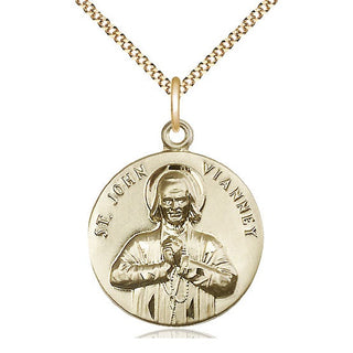 14kt Gold Filled Saint John Vianney Medal Catholic Jewelry