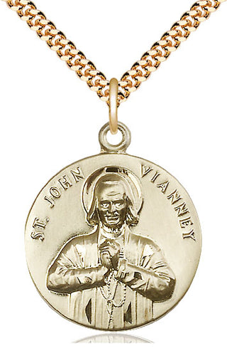 14kt Gold Filled Saint John Vianney Medal Catholic Jewelry