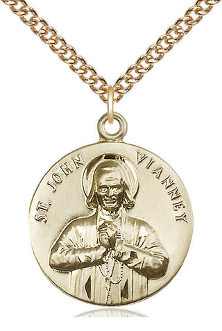 14kt Gold Filled Saint John Vianney Medal Catholic Jewelry