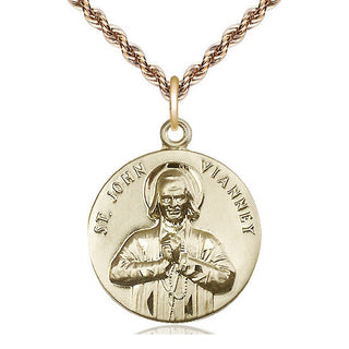 14kt Gold Filled Saint John Vianney Medal Catholic Jewelry