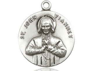 Sterling Silver Saint John Vianney Medal Catholic Jewelry