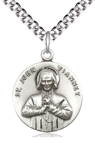 Sterling Silver Saint John Vianney Medal Catholic Jewelry