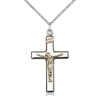 Two-Tone GF/SS Crucifix Medal Religious Jewelry