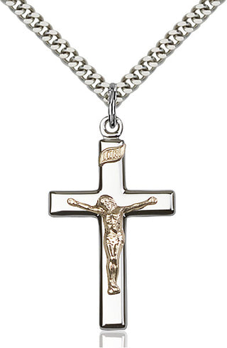 Two-Tone GF/SS Crucifix Pendant