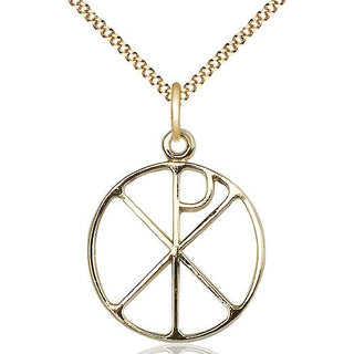 14kt Gold Filled Chi Rho Medal Catholic Jewelry