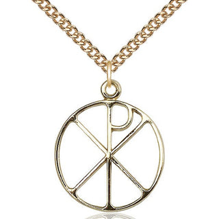 14kt Gold Filled Chi Rho Medal Catholic Jewelry