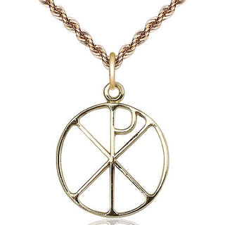 14kt Gold Filled Chi Rho Medal Catholic Jewelry