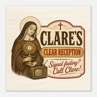 St. Clare 'Clear Reception' Wood Plaque - view 2