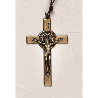 3-pack - Saint Benedict Classic Brass Tone Cross - 3 Options