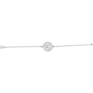 14K White  20 mm 3-Letter Script Monogram 8" Bracelet