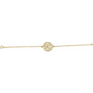14K Yellow Gold-Plated Sterling Silver 20 mm 3-Letter Script Monogram 7" Bracelet