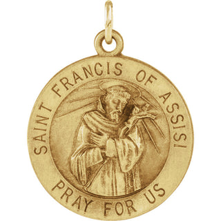 14K Yellow Gold St. Francis Of Assisi Pendant