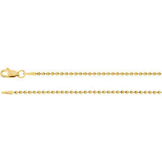 16-inch Bead Chain with Lobster Clasp - 14K Yellow Gold