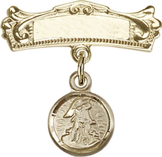 14kt Gold Filled Badge Pin Guardian Angel Baby Badge