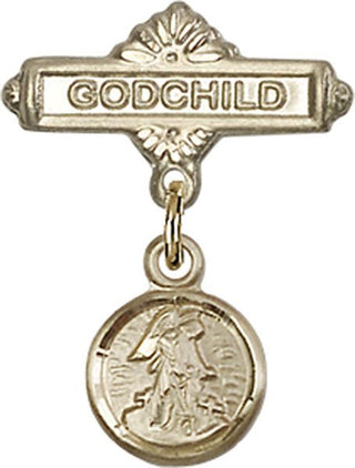 14kt Gold Filled Godchild Guardian Angel Baby Badge