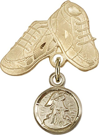14kt Gold Filled Baby Boots Guardian Angel Baby Badge