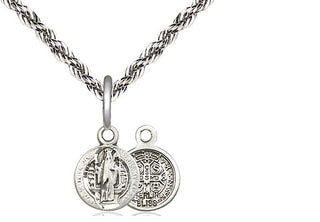 Sterling Silver Saint Benedict Medal Religious and Catholic Jewelry