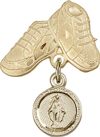 14kt Gold Baby Boots Miraculous Baby Badge