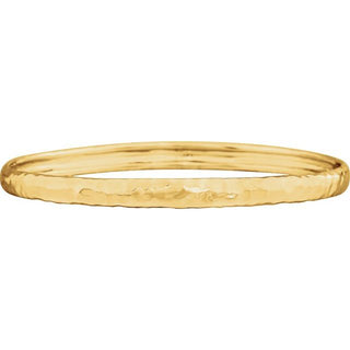 14K Yellow 5.1 mm Hammered Bangle 7 1/2" Bracelet