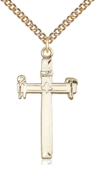 14kt Gold Filled Carpenter Cross Medal Catholic Jewelry