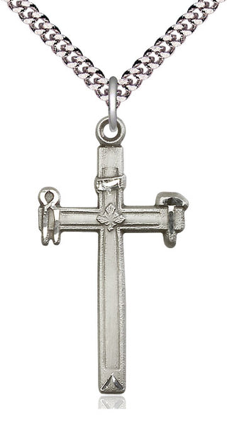 Sterling Silver Carpenter Cross Medal Catholic Jewelry