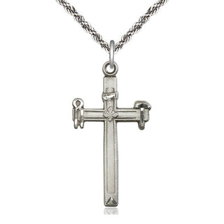 Sterling Silver Carpenter Cross Medal Catholic Jewelry