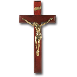 12" Walnut Cross With Museum Gold Corpus
