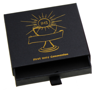 Bulk Communion box with drawer, black