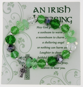 4-pack - Irish Blessing Bracelet with attached Prayer Card