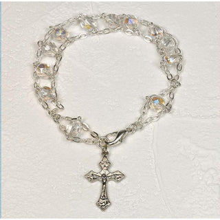 Crystal Ladder Rosary Bracelet - Crystal
