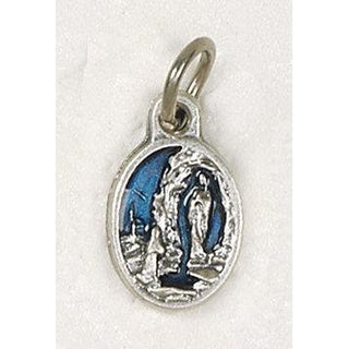 Bulk Our Lady of Lourdes Oval Blue Enamel Bracelet Medals
